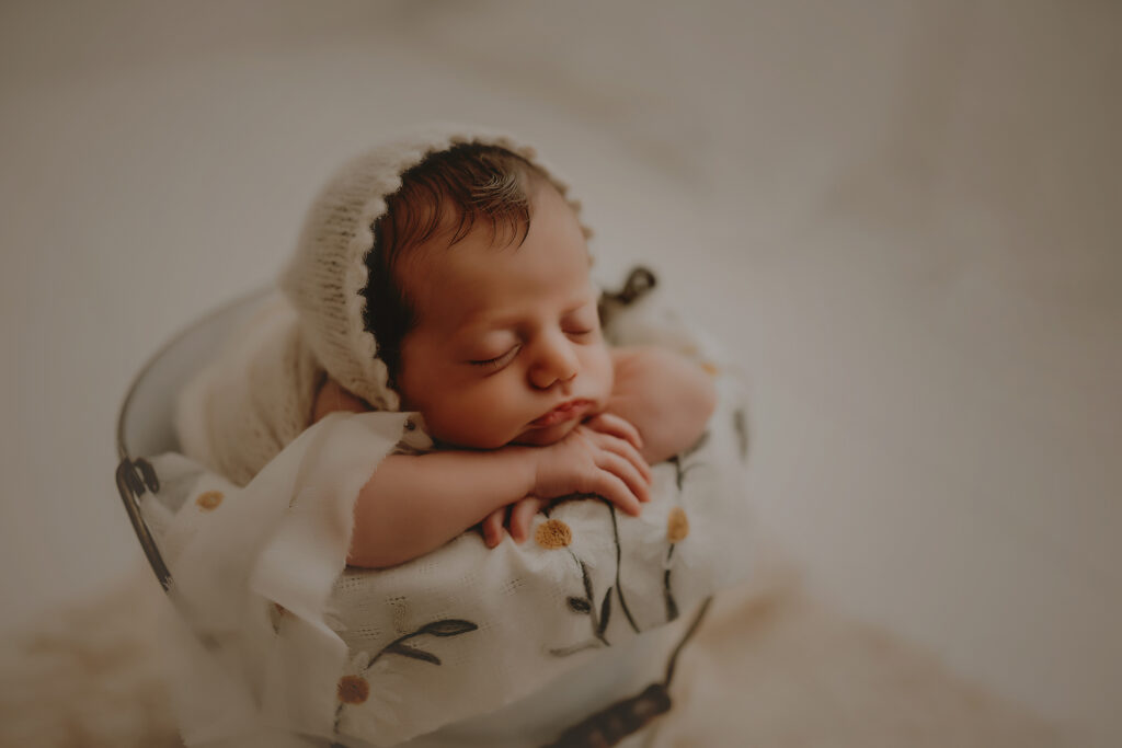 newborn baby girl in dover, pa newborn photographer studio