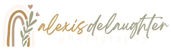 logo for alexis delaughter photography with heading